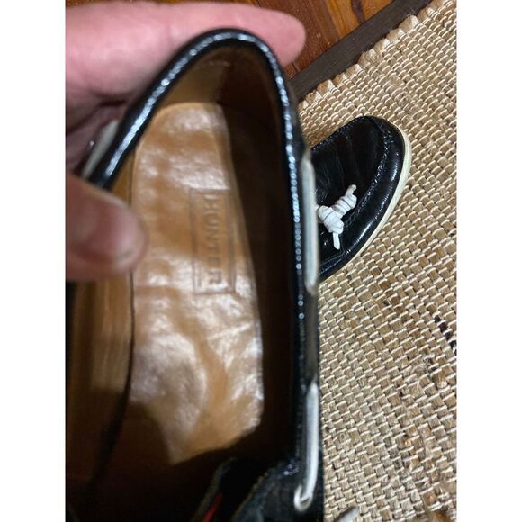 Hunter boots slip on patent leather boat deck shoes size 7.5 - Picture 6 of 11